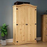 HD Designs Corona 2 Door Wardrobe Solid Pine 1780 x 1020 x 500 mm in Brown
