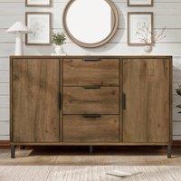 Merax Dark Oak Sideboard Cabinet with Adjustable Shelves & Drawers in Brown