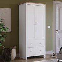 HD Designs Arlington 2 Door 2 Drawer Wardrobe 1800 x 790 x 520 mm in White