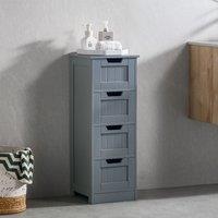 Home Discount Bath Vida Priano 4 Drawer Freestanding Unit Bathroom Storage 810 x 300 x 300 mm in Dark Grey