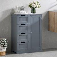 Home Discount Bath Vida Priano 4 Drawer 1 Door Freestanding Unit Storage Bathroom Furniture 810 x 600 x 300 mm in Dark Grey