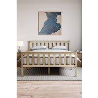HD Designs Milan Single Double King Wooden Bed Frame High Foot Bedroom Furniture in Light Brown