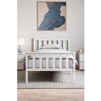HD Designs Milan Single Double King Wooden Bed Frame High Foot Bedroom Furniture in White