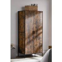HD Designs Brooklyn 2 Door Wardrobe Storage Bedroom Furniture 1800 x 830 x 520 mm in Dark Brown
