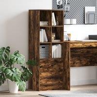 Berkfield Home Smoked Oak Shelving Unit Smoked Oak Engineered Wood Medium in Brown