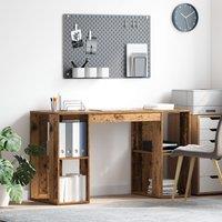 Berkfield Home Brown Writing Desk Old Wood Solid Reclaimed Wood Standard