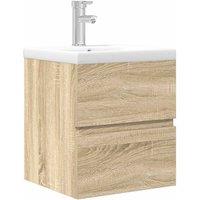 Berkfield Home 2 Piece Bathroom Furniture Set Sonoma Oak Engineered Wood in Tan