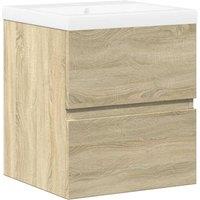 Berkfield Home 2 Piece Bathroom Furniture Set Sonoma Oak Engineered Wood in Light Tan