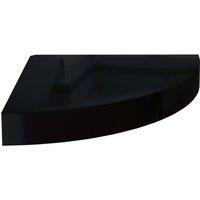 Berkfield Home Floating Corner Shelf High Gloss Black 25x25x3.8 cm MDF