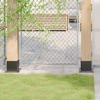 Berkfield Home Post Bases Square 12 pcs Anthracite 141x141 mm Powder-coated Steel in Black