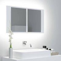 Berkfield Home LED Bathroom Mirror Cabinet White 80x12x45 cm | Size: 80 x 12 x 45 cm