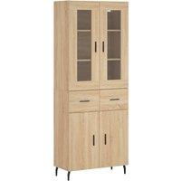Berkfield Home Highboard Sonoma Oak 69.5x34x180 cm Engineered Wood in Brown