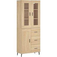 Berkfield Home Highboard Sonoma Oak 69.5x34x180 cm Engineered Wood in Light Tan