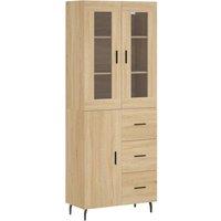 Berkfield Home Highboard Sonoma Oak 69.5x34x180 cm Engineered Wood in Light Brown