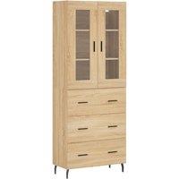 Berkfield Home Highboard Sonoma Oak 69.5x34x180 cm Engineered Wood in Tan