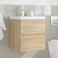 Berkfield Home Durable 2 Piece Bathroom Furniture Set Sonoma Oak Engineered Wood in Tan