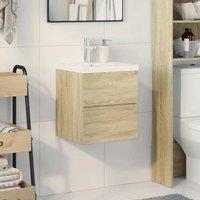 Berkfield Home Durable 2 Piece Bathroom Furniture Set Sonoma Oak Engineered Wood in Light Tan