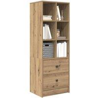 Berkfield Home Elegant Artisan Oak Shelving Unit Artisan Oak Engineered wood Medium in Brown
