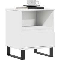 Berkfield Home Modern Bedside Cabinet White 40x35x50 cm Engineered Wood | Size: 40 x 35 x 50 cm