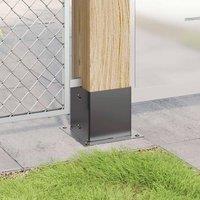 Berkfield Home Post Bases Square 12 pcs Anthracite 141x141 mm Powder-coated Steel in Black