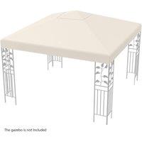 Gymax 3m x 3m Gazebo Replacement Canopy Top Patio Pavilion Cover Beige