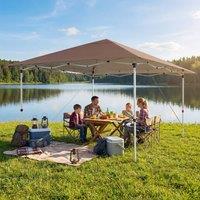 Gymax 3.5m Commercial Pop Up Canopy Instant UPF50+ Beach Party Camping Tent in Brown