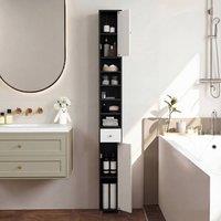 Costway 180cm Tall Bathroom Slim Cabinet Freestanding Storage Cabinet w/Drawer