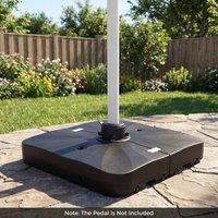 Costway 210KG Cantilever Umbrella Base Water Sand Fillable Umbrella Stand in Black