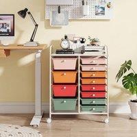 Costway Storage Cart Black Multi-Purpose Utility Cart with 2-Size Drawer