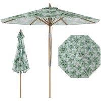 Costway 270cm Patio Umbrella Garden Parasol Sun Shade w/Vented Top Pulley Lift in Green