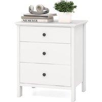 Gymax Compact Storage Chest Bedroom Nightstand With 3 Drawer-White in White