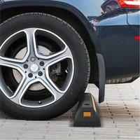 Nordara 2x Heavy Duty Rubber Car Parking Wheel Stopper in Black