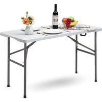 Nordara 4ft Heavy Duty Folding Plastic Table Camping Garden in White