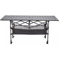 Nordara Folding Camping Table Roll-up Height Adjustable with Bottom Storage in Black