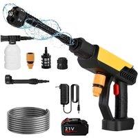 VOGREX Portable Cordless Car High Pressure Washer 2 Battery Jet Water Cleaner in Yellow