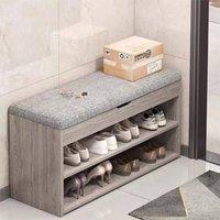 Nordara Shoe Bench Stool Storage Cabinet Rack Organiser for Home in Grey