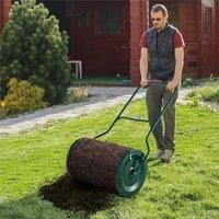 Nordara 80L Garden Compost Spreader Lawn Seed Fertiliser Shaker in Dark Green