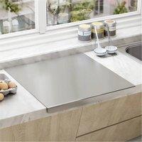 Havendro 80cmX50cm Stainless Steel Cutting Chopping Board Folded in Silver | Size: 80 cmX50 cm