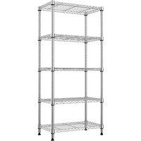 Havendro 5 Tier Wire Shelving Units Adjustable Heavy Duty Metal in Silver