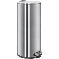 Havendro 1x Chrome 30L Round Stainless Steel Kitchen Pedal Bin in Silver