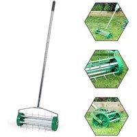 Havendro Gardening Lawn Aerator Grass Roller Adjustable Handle in Green