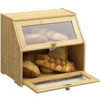 Nordara Bread Bin Loaf Box Container Kitchen Food Storage Cabinet in Brown