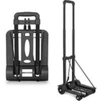 EONLION 75KG Collapsible Folding Hand Truck Portable Luggage Trolley in Black