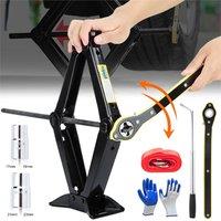 VOGREX 2.5T Car Jack Scissor Kit Extendable Wrench Tire Tool in Black