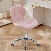 VOGREX Pink Adjustable Vanity Chair with Wheels for Home Office Desk
