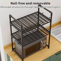 VOGREX 3 Tier Kitchen Corner Shelf Microwave Stand Black