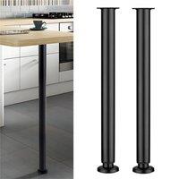 Havendro 2PCS Black Adjustable Kitchen Worktop Desk Bar Table Leg