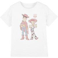Disney Toy Story 5 Woody & Jessie Western Kids T-Shirt, White | Size: 12-13 Years