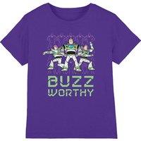 Disney Toy Story 5 Buzz Worthy Trio Kids T-Shirt, Purple | Size: 3-4 Years