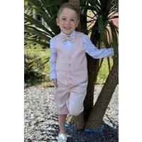 Vivaki Boy's 4 Piece Pale Pink Shorts Suit in Light Pink | Size: 18-24 m